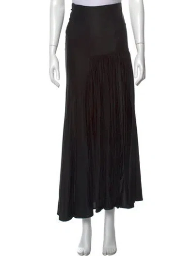 Pre-owned Rabanne Pleated Accents Long Skirt W/ Tags In Black