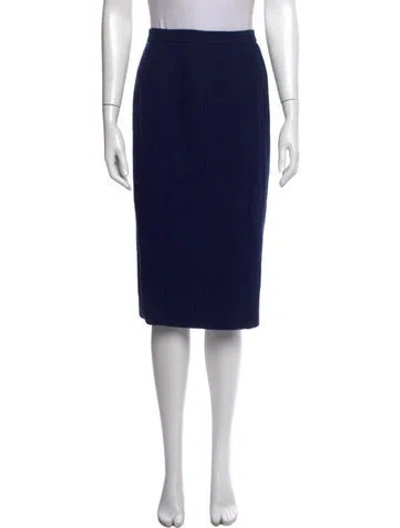 Pre-owned Rabanne Pleated Accents Midi Length Skirt In Blue