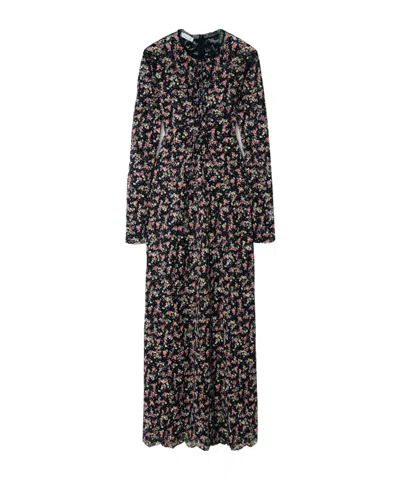 Rabanne Pleated Embroidered Lace Dress In Black