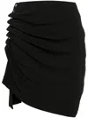 Rabanne Ruched-detail Asymmetric Miniskirt In Black