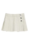 Rabanne Pleated Cotton And Linen-blend Mini Skirt In Mix Grey