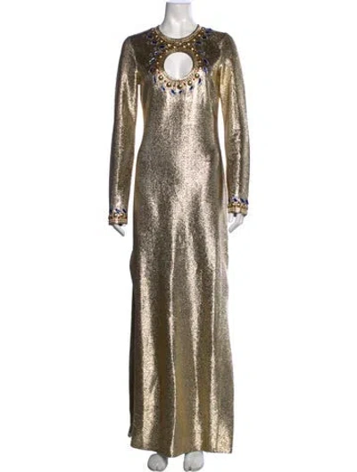 Pre-owned Rabanne Plunge Neckline Long Dress In Multicolor