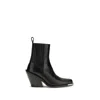 Rabanne Pointed-toe Leather Cowboy Ankle Boot In Multi