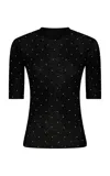 Rabanne Polka-dot Knit Top In Black