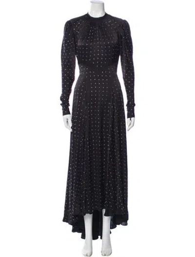 Pre-owned Rabanne Polka Dot Print Long Dress In Black