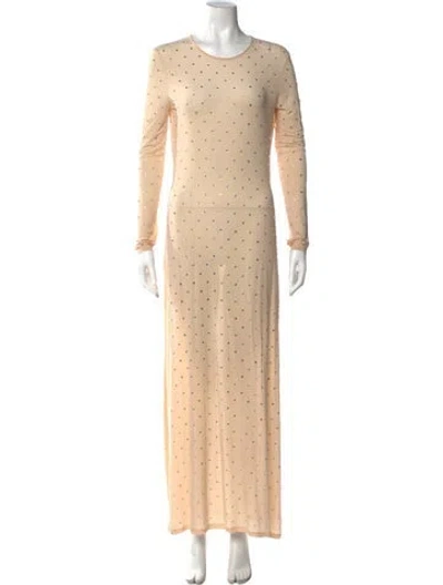 Pre-owned Rabanne Polka Dot Print Long Dress In Neutral