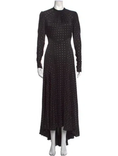 Pre-owned Rabanne Polka Dot Print Long Dress W/ Tags In Black