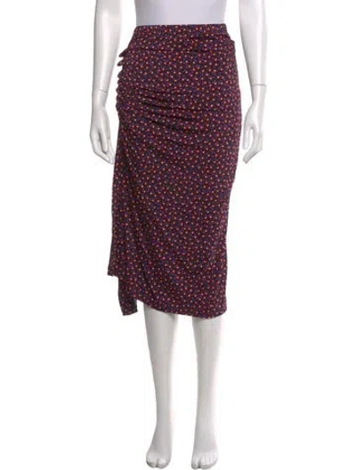 Pre-owned Rabanne Polka Dot Print Midi Length Skirt In Black