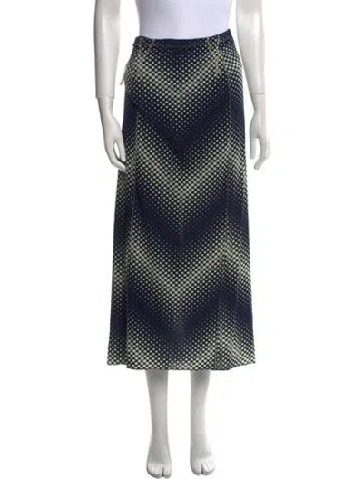 Pre-owned Rabanne Polka Dot Print Midi Length Skirt In Blue