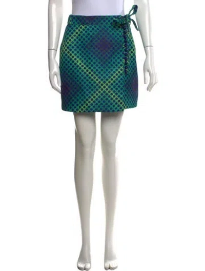 Pre-owned Rabanne Polka Dot Print Mini Skirt In Green