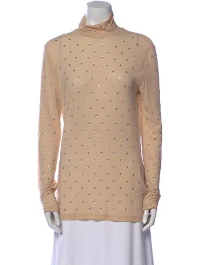 Pre-owned Rabanne Polka Dot Print Turtleneck Sweatshirt W/ Tags In Neutral