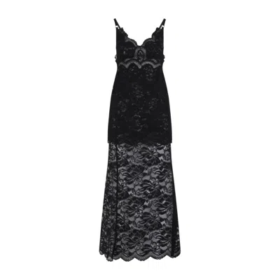 Rabanne Long Black Lace Dress