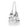 Rabanne Large Sparkle Discs Shoulder Bag In Silver