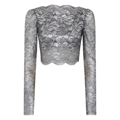 Rabanne Polyester Tops In Gray