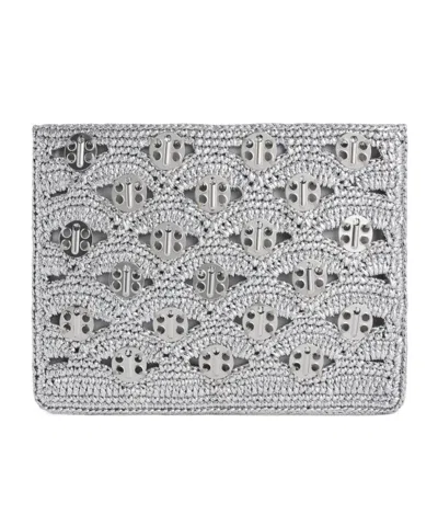 Rabanne Pouch In Lurex Raffia In Silver