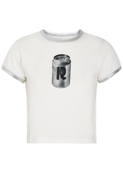 Rabanne Metallic Trim Graphic T-shirt In White