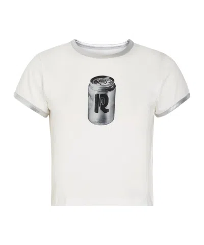 Rabanne Metallic Trim Graphic T-shirt In White
