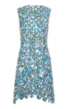 Rabanne Printed Crepe Mini Dress In Multi