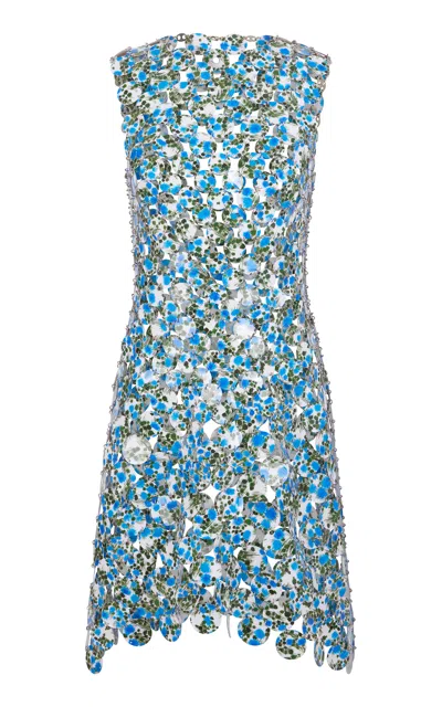 Rabanne Printed Crepe Mini Dress In Multi
