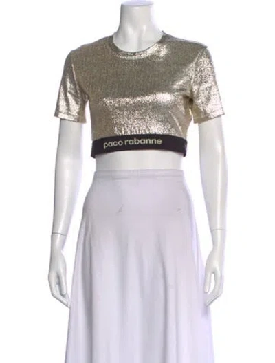 Pre-owned Rabanne Printed Crew Neck Crop Top