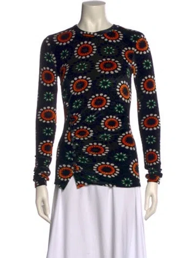 Pre-owned Rabanne Printed Crew Neck Top W/ Tags In Black