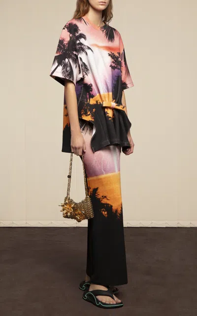 Rabanne Printed Graphic Maxi Skirt In Multi