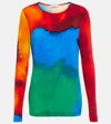 Rabanne Printed Jersey Top In Plastic Art