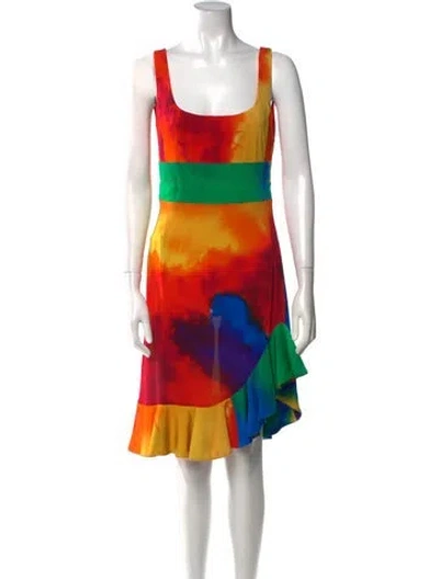 Pre-owned Rabanne Printed Knee-length Dress W/ Tags In Red