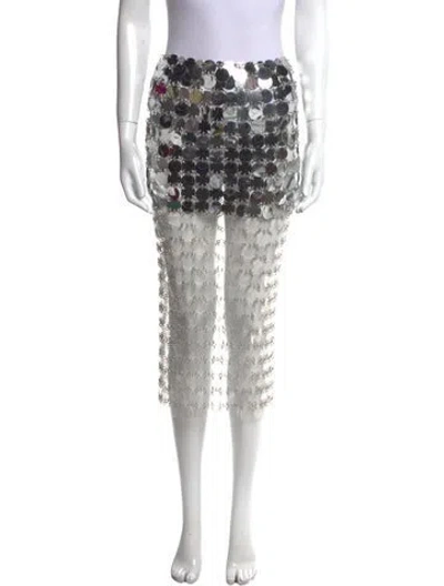 Pre-owned Rabanne Printed Knee-length Skirt In Silver