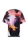 Rabanne Printed Linen-blend T-shirt In Multi