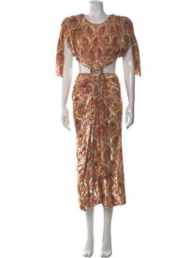 Pre-owned Rabanne Printed Long Dress