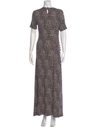 Pre-owned Rabanne Printed Long Dress In Black