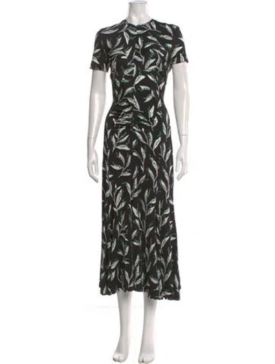 Pre-owned Rabanne Printed Long Dress In Black