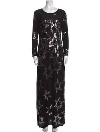 Pre-owned Rabanne Printed Long Dress In Black