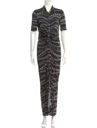Pre-owned Rabanne Printed Long Dress In Black