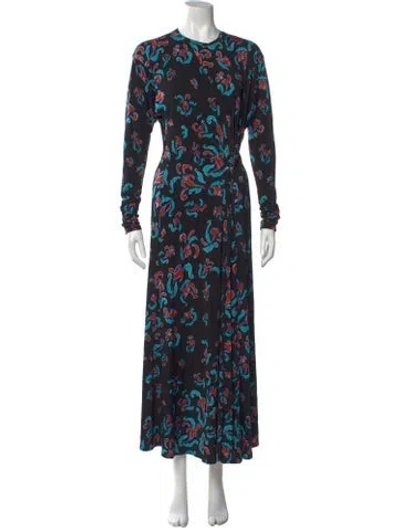 Pre-owned Rabanne Printed Long Dress In Black