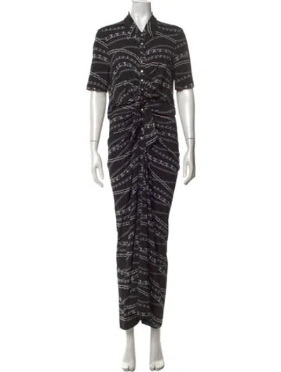 Pre-owned Rabanne Printed Long Dress In Black