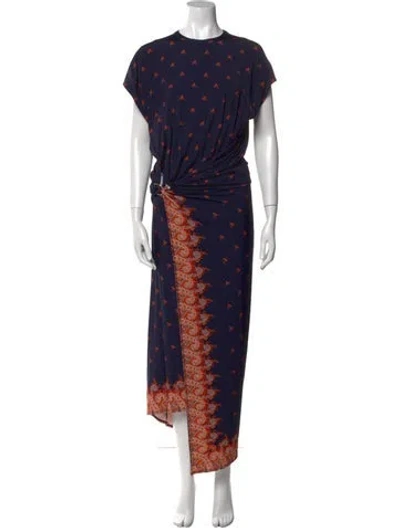 Pre-owned Rabanne Printed Long Dress In Blue