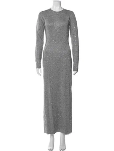 Pre-owned Rabanne Printed Long Dress In Grey