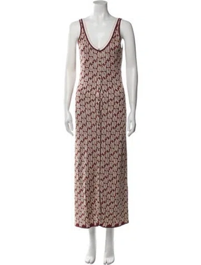 Pre-owned Rabanne Printed Long Dress In Multi