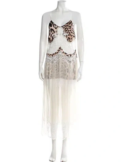 Pre-owned Rabanne Printed Long Dress In Neutral