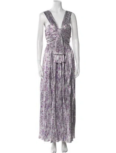 Pre-owned Rabanne Printed Long Dress In Purple
