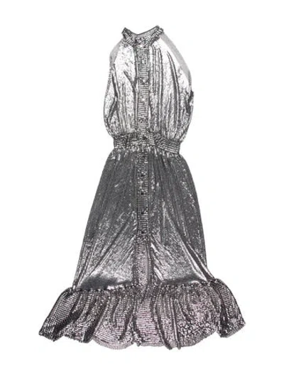 Pre-owned Rabanne Printed Long Dress In Silver