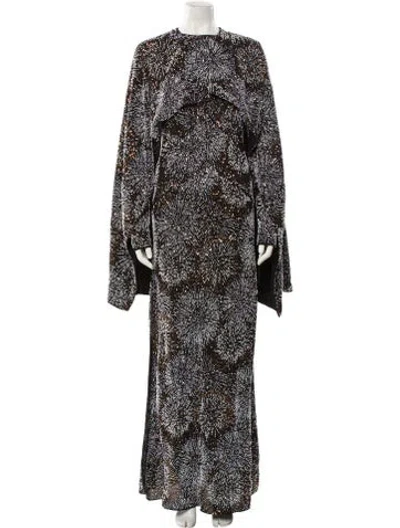 Pre-owned Rabanne Printed Long Dress W/ Tags In Black