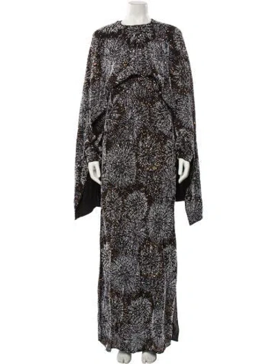 Pre-owned Rabanne Printed Long Dress W/ Tags In Black