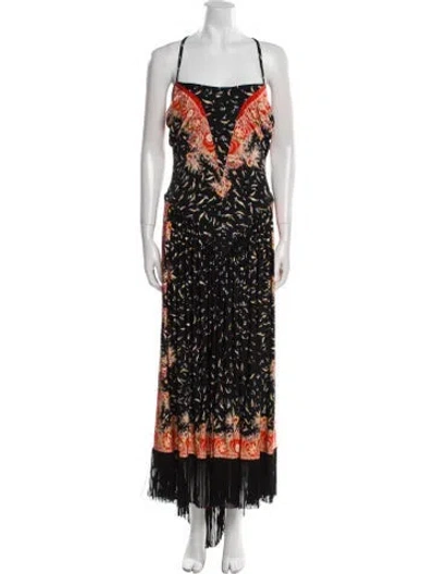 Pre-owned Rabanne Printed Long Dress W/ Tags In Black
