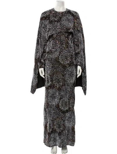 Pre-owned Rabanne Printed Long Dress W/ Tags In Black