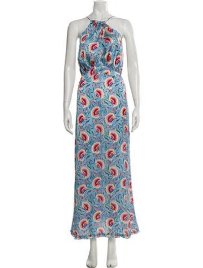 Pre-owned Rabanne Printed Long Dress W/ Tags In Blue