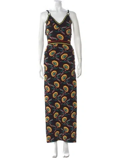 Pre-owned Rabanne Printed Long Dress In Yellow