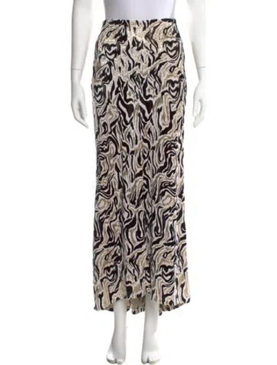 Pre-owned Rabanne Printed Long Skirt In Gold
